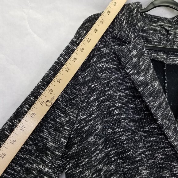 Eileen Fisher Tweedy Blazer Women L Black Fleck Notch Collar Organic Cotton Knit - Picture 15 of 16